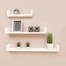 Kit 3 Prateleiras Nicho U Branco Mdf Decorativo Compmovel Foto mini  3