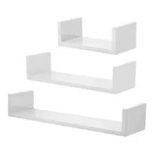 Kit 3 Prateleiras Nicho U Branco Mdf Decorativo Compmovel Foto  mini 1
