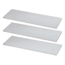 Kit 3 Prateleiras Reta Mdf Branca 40x15 + Suporte Foto  mini 1