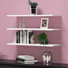 Kit 3 Prateleiras Suspensa Reta Mdf Suporte Invisível 60x20 Cor Branco Foto mini  2