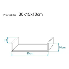 Kit 3 Prateleiras U 30 X 15cm Branca Suporte InvisÃvel Foto mini 3