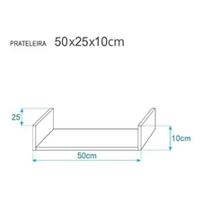 Kit 3 Prateleiras U 50 X 25cm Branca Suporte Invisível Foto mini  3