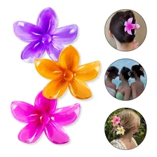 Kit 3 Presilha Grande Flor Do Havaí Cabelos Prendedor Praia Foto mini 1