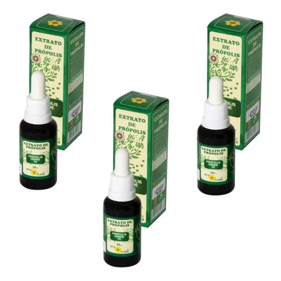 Kit 3 Própolis Verde 70 - Extrato 25% - 30ml - Apis Flora Foto 1