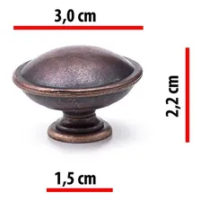 Kit 3 Puxador Colonial Concha E 3 Botão P/ Moveis Gaveta Cor Bronze Foto mini  3