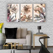 Kit 3 Quadros 20x30 Floral Flores Artistico Aquarela Cor Mdf Foto mini 2