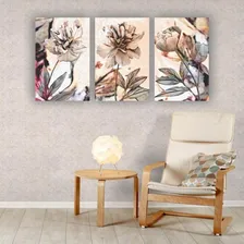 Kit 3 Quadros 20x30 Floral Flores Artistico Aquarela Cor Mdf Foto mini 3