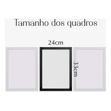 Kit 3 Quadros 24x33cm Cactos E Gato Rosa Arte, Moldura Cor Branco Foto mini  3