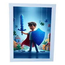 Kit 3 Quadros Decorativos Heróis ImbatÃveis Autismo Foto mini 4