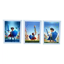 Kit 3 Quadros Decorativos Heróis ImbatÃveis Autismo Foto mini 1