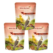Kit 3 Ração Extra Gold Calopsita Frutas Reino Das Aves 400g Foto mini  3