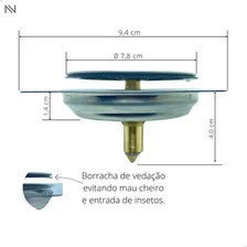 Kit 3 Ralos Click Inteligente 10x10 + 3 Porta Grelha Inox Foto mini 2