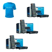 Kit 3 Receptores Digitais Satmax 6 Elsys Sat Hd Regional Cor Preto Bivolt Foto  mini 1