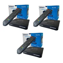 Kit 3 Receptores Digitais Satmax 6 Elsys Sat Hd Regional Cor Preto Bivolt Foto mini 4