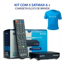 Kit 3 Receptores Digitais Satmax 6 Elsys Sat Hd Regional Cor Preto Bivolt Foto mini  3