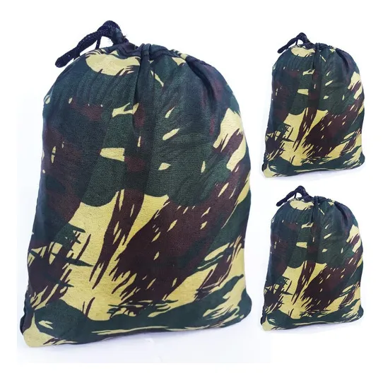 Kit 3 Redes De Dormir Nylon Camuflada Selva Militar Camping Foto 1