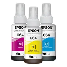 Kit 3 Refil De Tinta Epson 664 - Amarelo, Ciano E Magenta Tinta Colorida Foto mini 3
