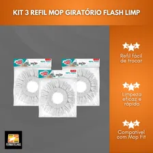 Kit 3 Refil Para Mop Girat贸rio Fit Original Flash Limp Foto mini 2