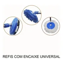 Kit 3 Refil Spin Mop 360 Escovão, Tira Pó E Microfibra Cor Azul Foto mini  2