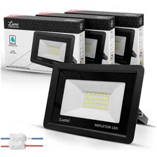 Kit 3 Refletor Lumi Refletor Led 170 Led Holofote 100w Branco Frio Ip67 Foto  mini 1