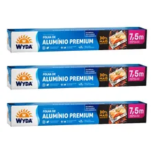 Kit 3 Rolo Papel Alumínio Extra Forte (7,5m / 30cm) - Wyda Foto  mini 1