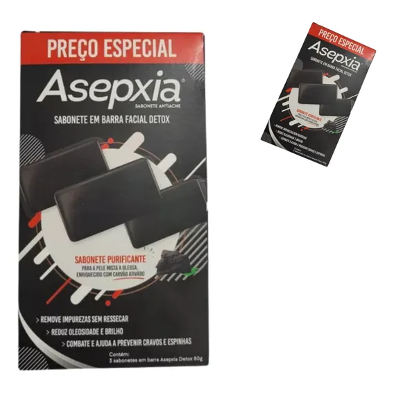 Kit 3 Sabonete Barra Antiacne Detox Ação Purificante Asepxia Foto 1