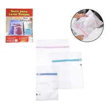 Kit 3 Saco Lavar Roupa Delicada Intima Com Zíper Na Maquina Foto  mini 1