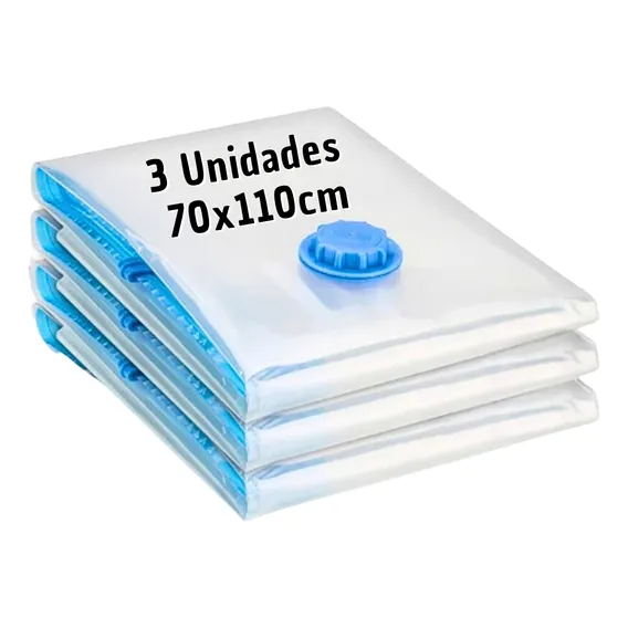 Kit 3 Sacos À Vácuo Organizador Roupas Vacuum Bag 70x110cm Foto 1