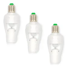 Kit 3 Sensor Presença C/ Fotocélula Para Lâmpada Soquete E27 Cor Branco Foto mini 1