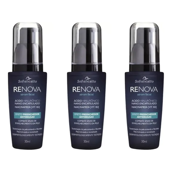 Kit 3 Serum Facial Anti Rugas Linha Expressão Rejuvescene Foto 1