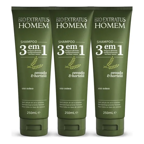 Kit 3 Shampoo 3 Em 1 Homem 250ml Foto 1