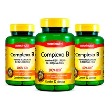 Kit 3 Suplemento Polivitamínico Complexo B 60 Cáps Maxinutri Sabor Foto  mini 1