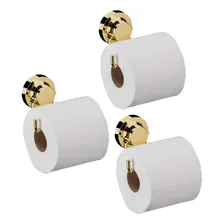Kit 3 Suporte Porta Rolo Papel Higiênico Ventosa Papeleira Foto  mini 1