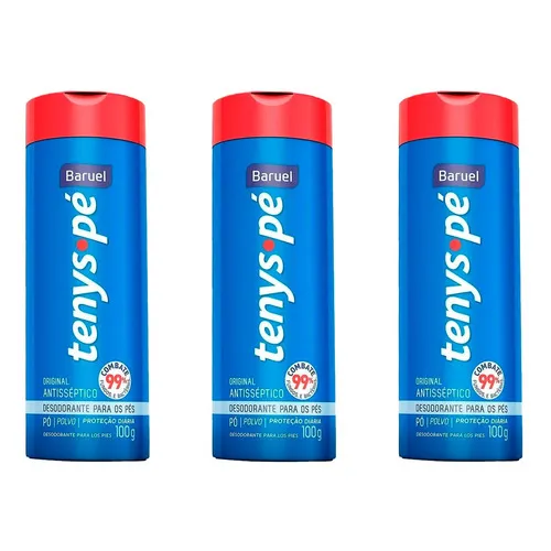Kit 3 Talco Para Pés Tenys Pé Baruel Original Pó 100g Foto 1