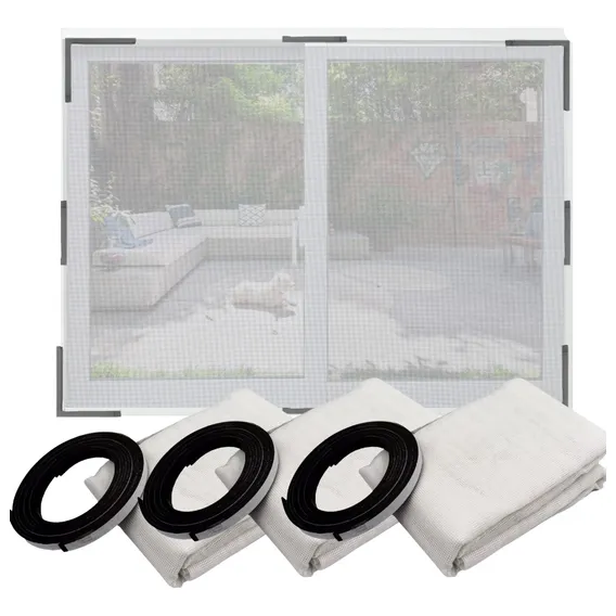 Kit 3 Tela Mosquiteiro Janela Magnético Contra Mosquitos Tag Cortina Proteção Contra Insetos Moscas Pernilongos Cor Branco ATFAST Foto 1