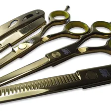 Kit 3 Tesouras Cabelo Profissionais Fio Laser Capa Corte Foto mini  3