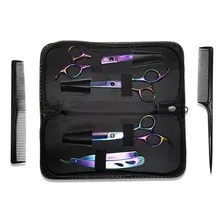Kit 3 Tesouras Profissionais Cabelo Fio Navalha Fio Laser Desfiadeira + Navalha Cor Furta Cor Foto mini 2