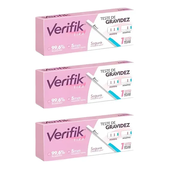 Kit 3 Teste De Gravidez Verifik Para Tentantes Confiável Foto 1