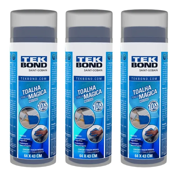 Kit 3 Toalha Mágica M Ulti Uso 64cm X 43cm - Tekbond Foto 1