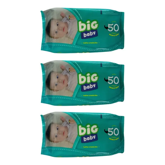 Kit 3 Toalha Umedecida Bigbaby 50und Lenço Umedecido Foto 1
