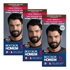 Kit 3 Tonalizante Biocolor Homem Castanho Escuro - Bozzano Foto mini 1