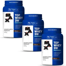 Kit 3 - Top Whey 3w - 900g Chocolate - Max Titanium Foto  mini 1