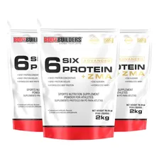 Kit 3 Unid. - 6 Six Protein Advanced + Zma Refil 2kg Sabor Morango Foto mini 1