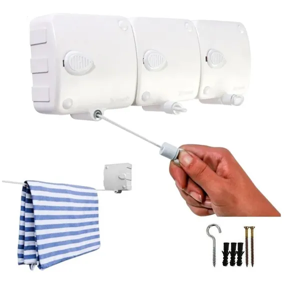 Kit 3 Varal Expansível Retrátil Automático 6 Metros Modular Foto 1