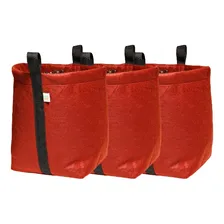 Kit 3 Vasos De Planta Feltro Com Alças 20 Litros Cor Vermelho Foto mini 1