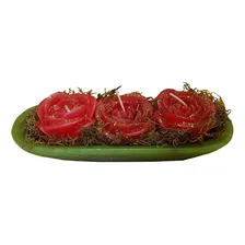 Kit 3 Velas Em Formato De Rosas Com Vasinho -vela Decorativa Foto  mini 1