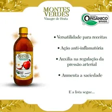 Kit 3 Vinagre De Maçã 5% Acidez Orgânico 530ml Montes Verdes Foto mini 3