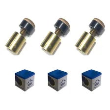 Kit 3 Virolas Metal Sola De Couro 10mm + 3 Giz Platinum Azul Foto mini 1