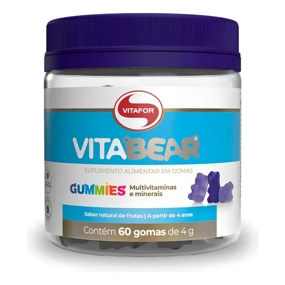 Kit 3 Vita Bear Vitafor Multivitamínico Infantil Gomas Sabor Natural De Frutas Foto 1