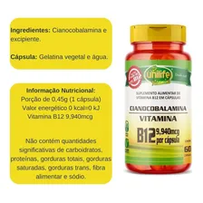 Kit 3 Vitamina B12 Cianocobalamina 180 Caps Vegano Unilife Sabor Kit 3, Sem Sabor Foto mini 3